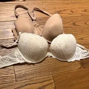 Victoria's Secret Lace Push-Up Bra - Cream & Tan